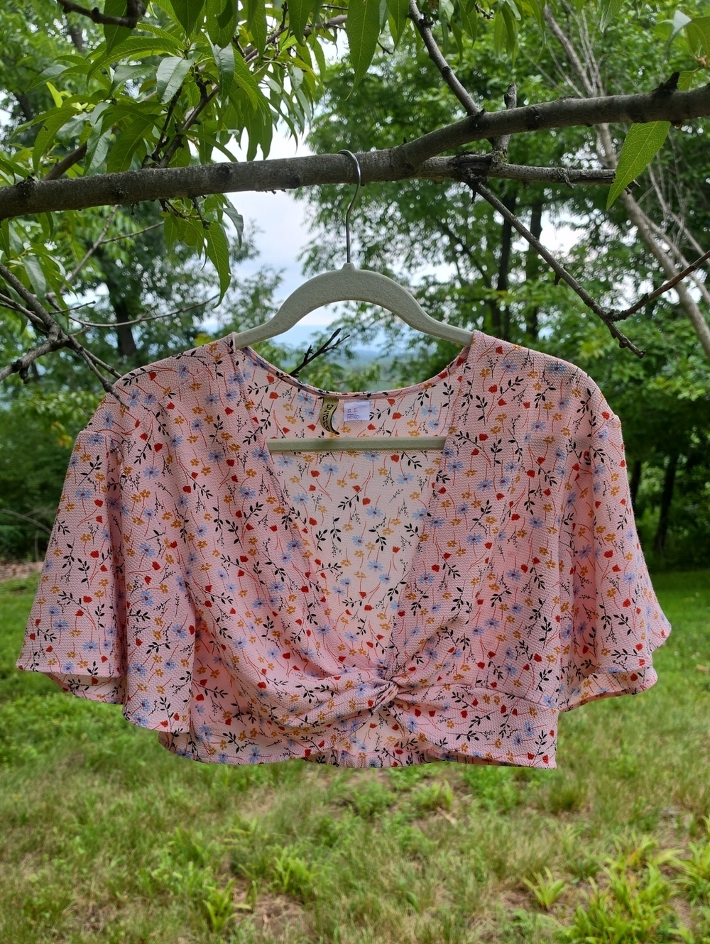 H&M Twist Front Floral Crop Top
